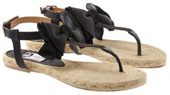 Lanvin Flat Espadrille Sandals with Bows - Lyst