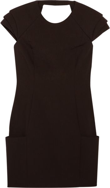 Mackage PeakShouldered Twill Mini Dress in Black (brown) - Lyst