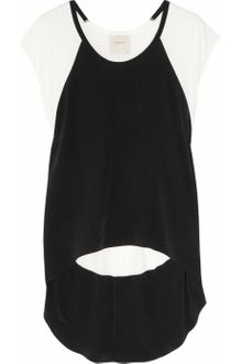 Mason by Michelle Mason Washed-Silk Crepe De Chine and Jersey Top - Lyst