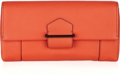 Reed Krakoff Leather Envelope Clutch in Pink (orange) - Lyst