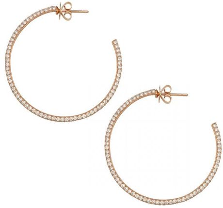 Theo Fennell Rose Gold Hoop Spangle Earrings in Pink (rose) - Lyst
