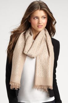 Tory Burch Wool All-Over Logo Scarf - Lyst