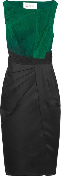 Valentino Silkchiffon and Satin Dress - Lyst