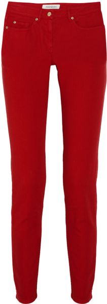 Yves Saint Laurent MidRise Skinny Jeans in Red (ruby) - Lyst