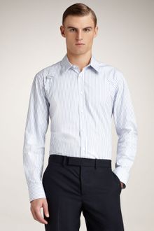 Alexander McQueen Striped Harness Shirt, Light Blue - Lyst