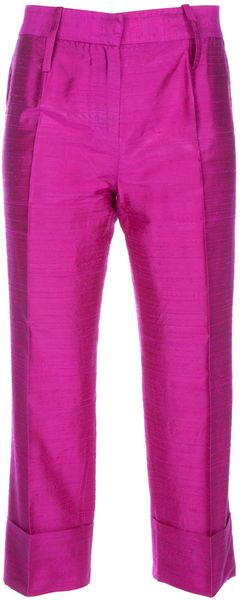 Dolce & Gabbana Archive Cropped Silk Trouser - Lyst