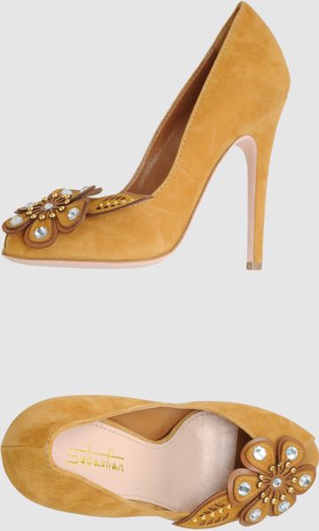 Sebastian Pumps With Open Toe in Orange - Lyst