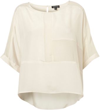 Topshop Fabric Block Oversize Tee - Lyst