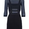 Markus Lupfer Net Detail Fitted Dress in Black - Lyst