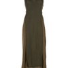 T By Alexander Wang Panelled Drape Back Dress in Green (khaki) - Lyst