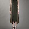 T By Alexander Wang Panelled Drape Back Dress in Green (khaki) - Lyst