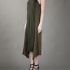 T By Alexander Wang Panelled Drape Back Dress in Green (khaki) - Lyst
