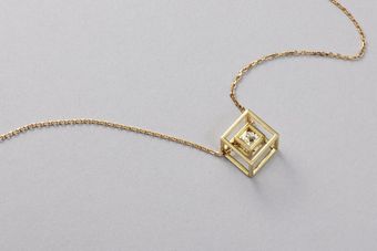 Jacqueline Rabun Round Cut Diamond Square Pendant Necklace - Lyst