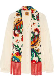 Tory Burch Lane Printed Silk Crepe De Chine Blouse - Lyst