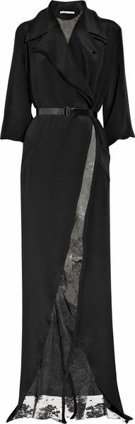  Belted Silk and Lace Dress 