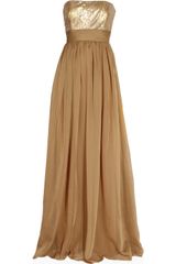 Badgley Mischka Sequined Chiffon Gown