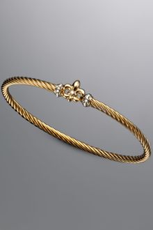David Yurman Cable Collectibles Bracelet, Fleur De Lis, Pave Diamonds - Lyst