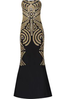 Marchesa Embellished Silk-Crepe Gown - Lyst