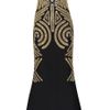 Marchesa Embellished SilkCrepe Gown in Gold (black) - Lyst