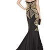 Marchesa Embellished SilkCrepe Gown in Gold (black) - Lyst