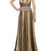 Marchesa Embellished Metallic Organza Gown in Gold - Lyst