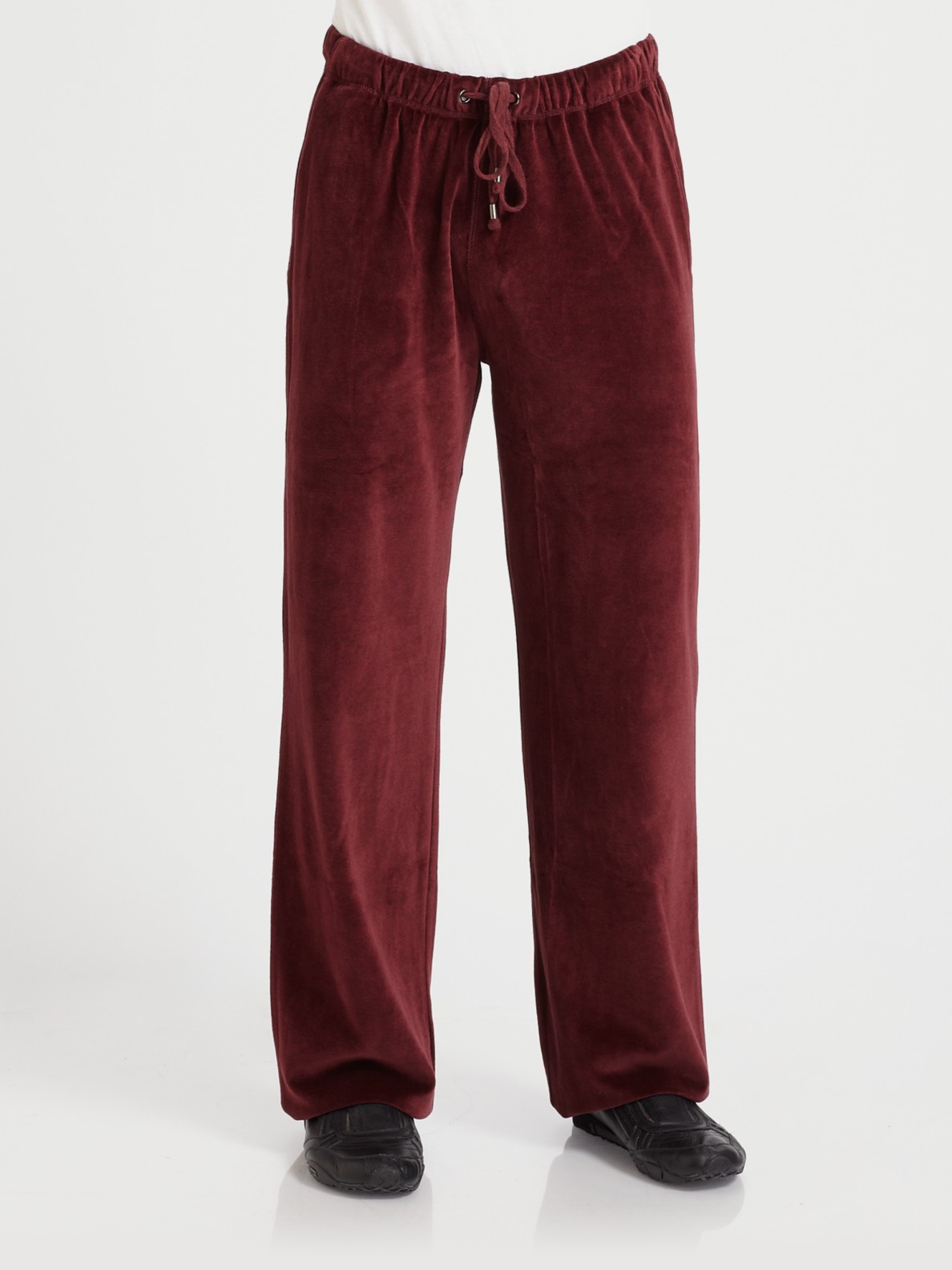 Saks Fifth Avenue Velour Lounge Pants in Purple for Men (burgundy) Lyst