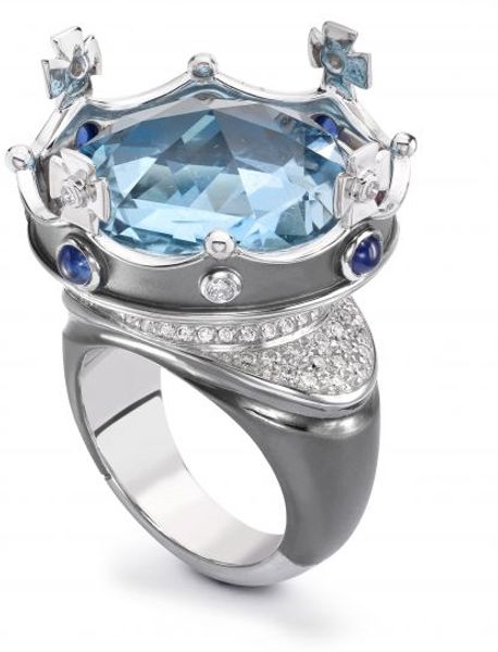 Theo Fennell Topaz, Diamond & Sapphire Coronet Ring in Blue (sapphire) - Lyst