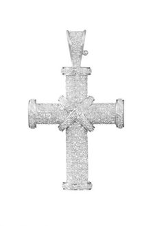 Theo Fennell White Gold & Diamond Small Cross Pendant - Lyst