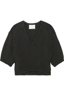 3.1 Phillip Lim Cropped Knitted Cotton Sweater - Lyst