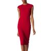Alexander Mcqueen Knitted Dress in Red - Lyst