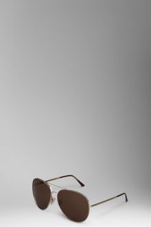 Burberry Metal Frame Aviator Sunglasses - Lyst