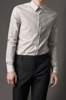 Burberry Fine Striped Cotton Shirt - Lyst