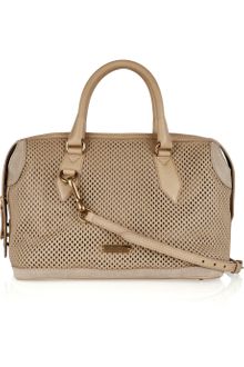 Burberry Perforated Leather Bowling Bag - Lyst