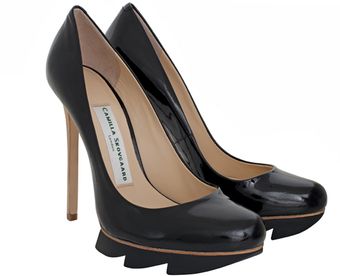  Black Patent Saw Pump Stiletto 