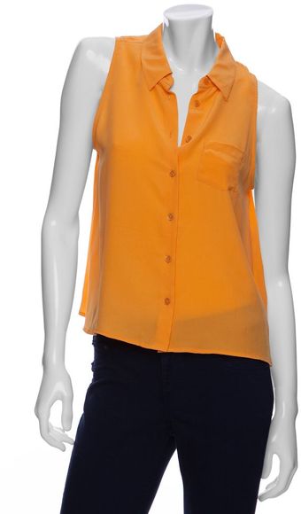 Equipment Sleeveless Crop Button Up Blouse - Lyst
