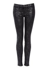 J Brand Black Shiny Boa Skinny Jean