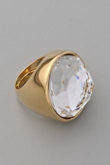 Kenneth Jay Lane Polished Crystal Center Ring - Lyst