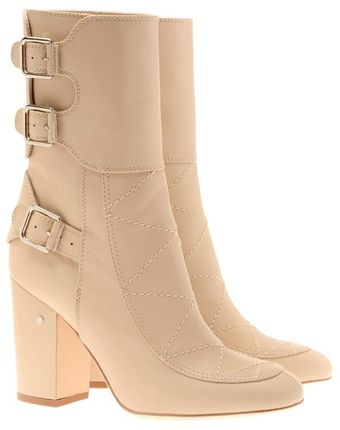  Merli Nude Leather Biker Boots 
