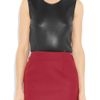 Maison Martin Margiela Leatherpaneled Stretchcotton Bodysuit in Black - Lyst