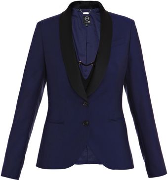 McQ by Alexander McQueen Satin Contrast Collar Jacket - Lyst