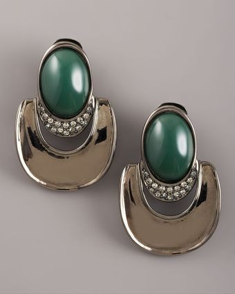 Oscar de la Renta Cabochon & Crystal Earrings - Lyst