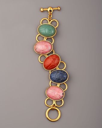 Oscar de la Renta Carved-stone Link Bracelet - Lyst