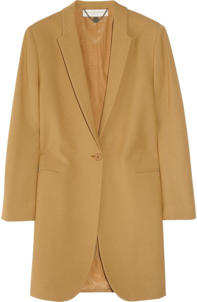 Stella Mccartney Woolblend Hopsack Coat in Brown (tobacco) - Lyst
