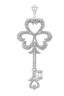 Theo Fennell 18 Carat White Gold Diamond Key Pendant - Lyst