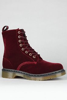 Dr. Martens The Page 8-eye Boot in Cherry Red Velvet - Lyst