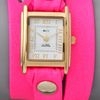 La Mer Collections Neon Simple Wrap Watch in Pink (gold) - Lyst