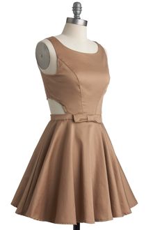 ModCloth Classic Twist Dress in Khaki - Lyst