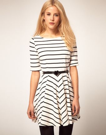 River Island Stripe Skater Dress - Lyst