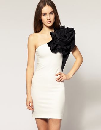 River Island One Shoulder Corsage Dress - Lyst