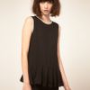Antipodium Sleeveless Top With Pleated Detail In Silk in Black - Lyst
